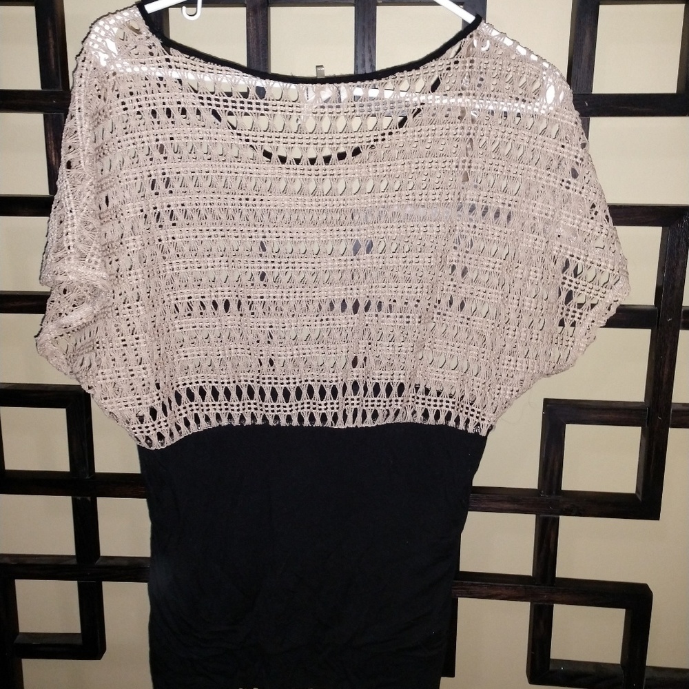 Mixed material Tunic - Picture 3 of 4